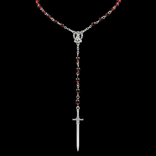 Blood Red Beaded Sword Rosary