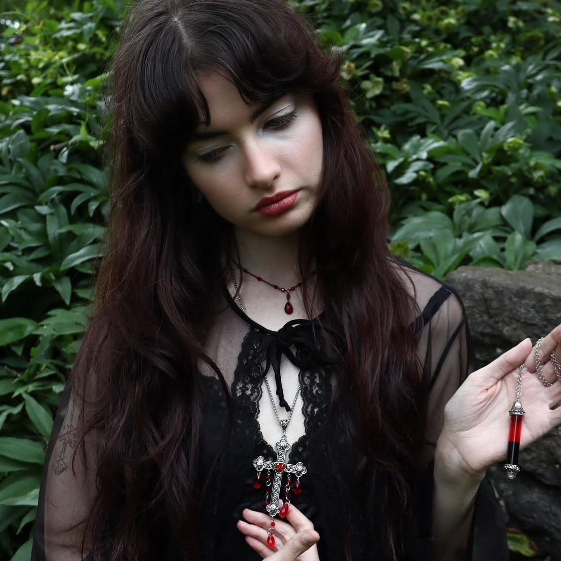 Dripping Blood Cross Necklace