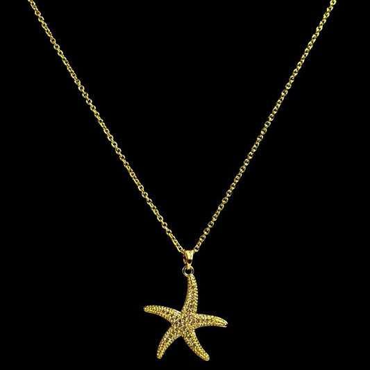 Gold Siren Starfish Necklace