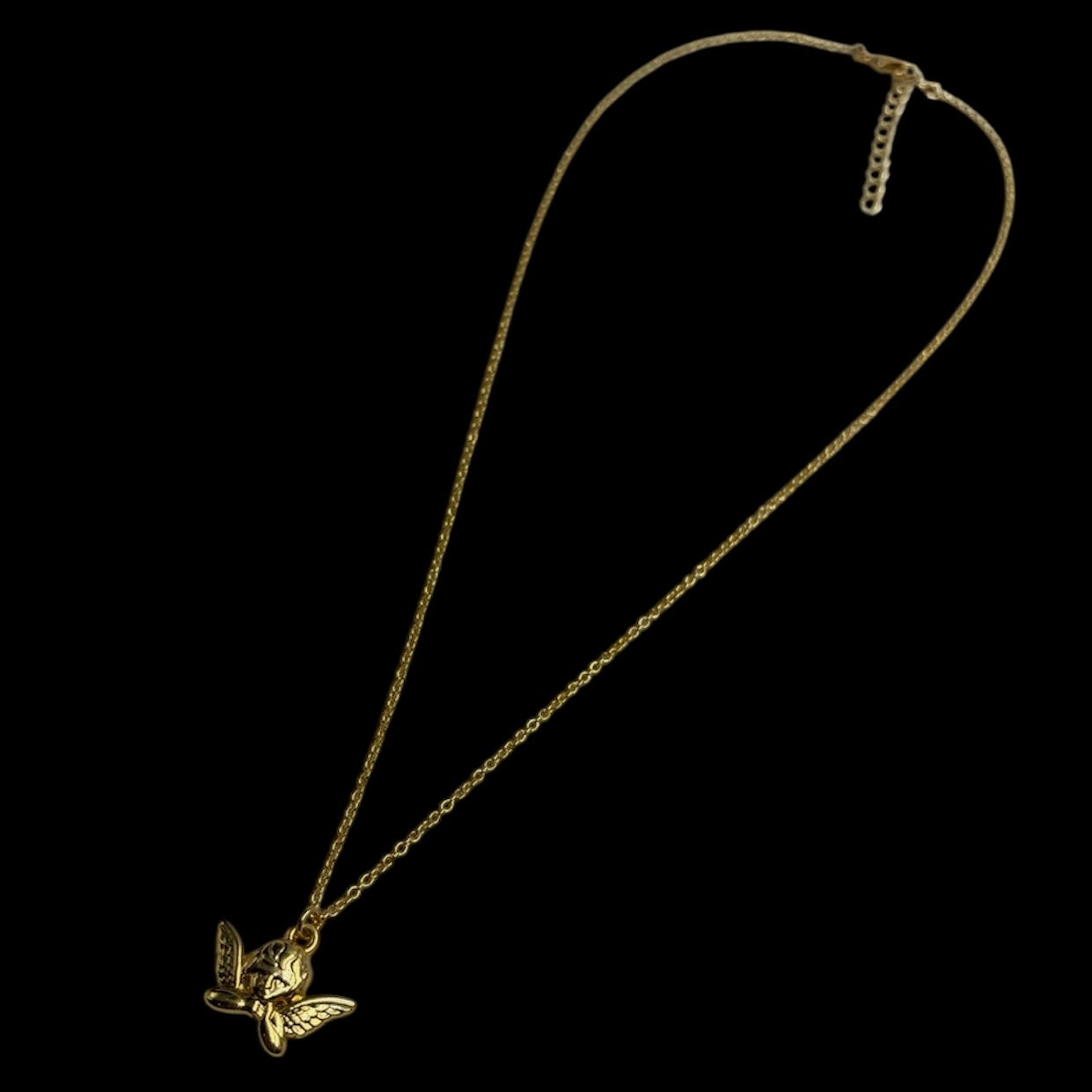 Small Gold Cherub Necklace