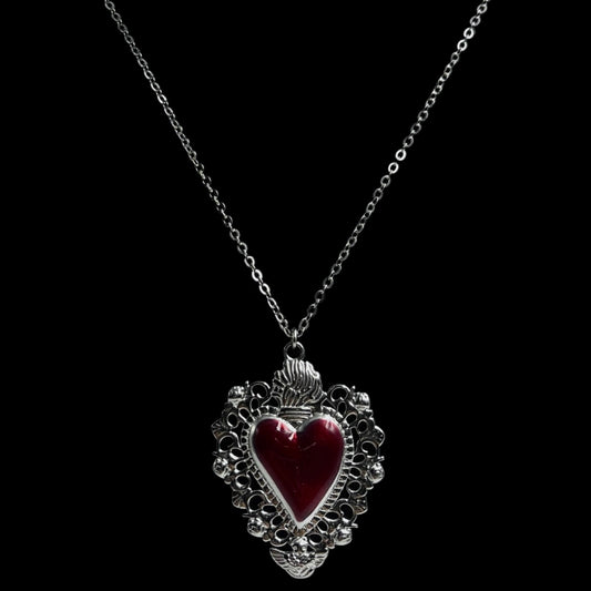 Rounded Vampiric Heart Necklace