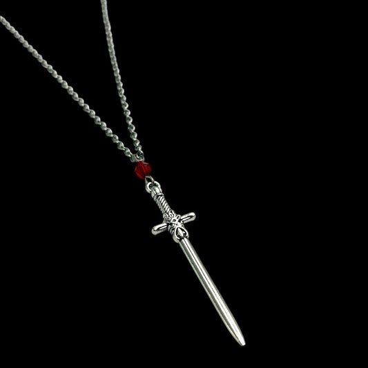Blood Red Jewel Sword Necklace