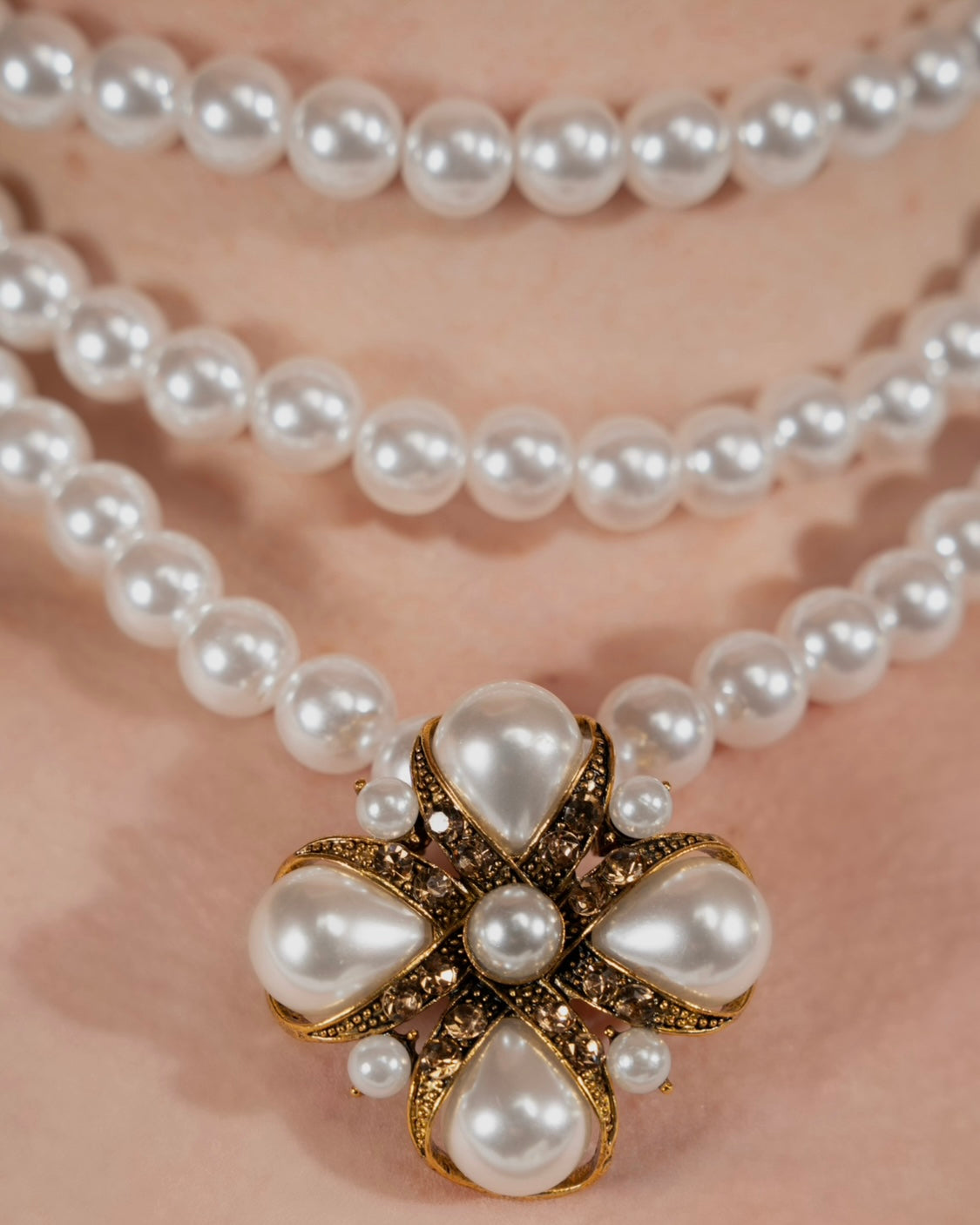 Catherine Three Layer Pearl Necklace