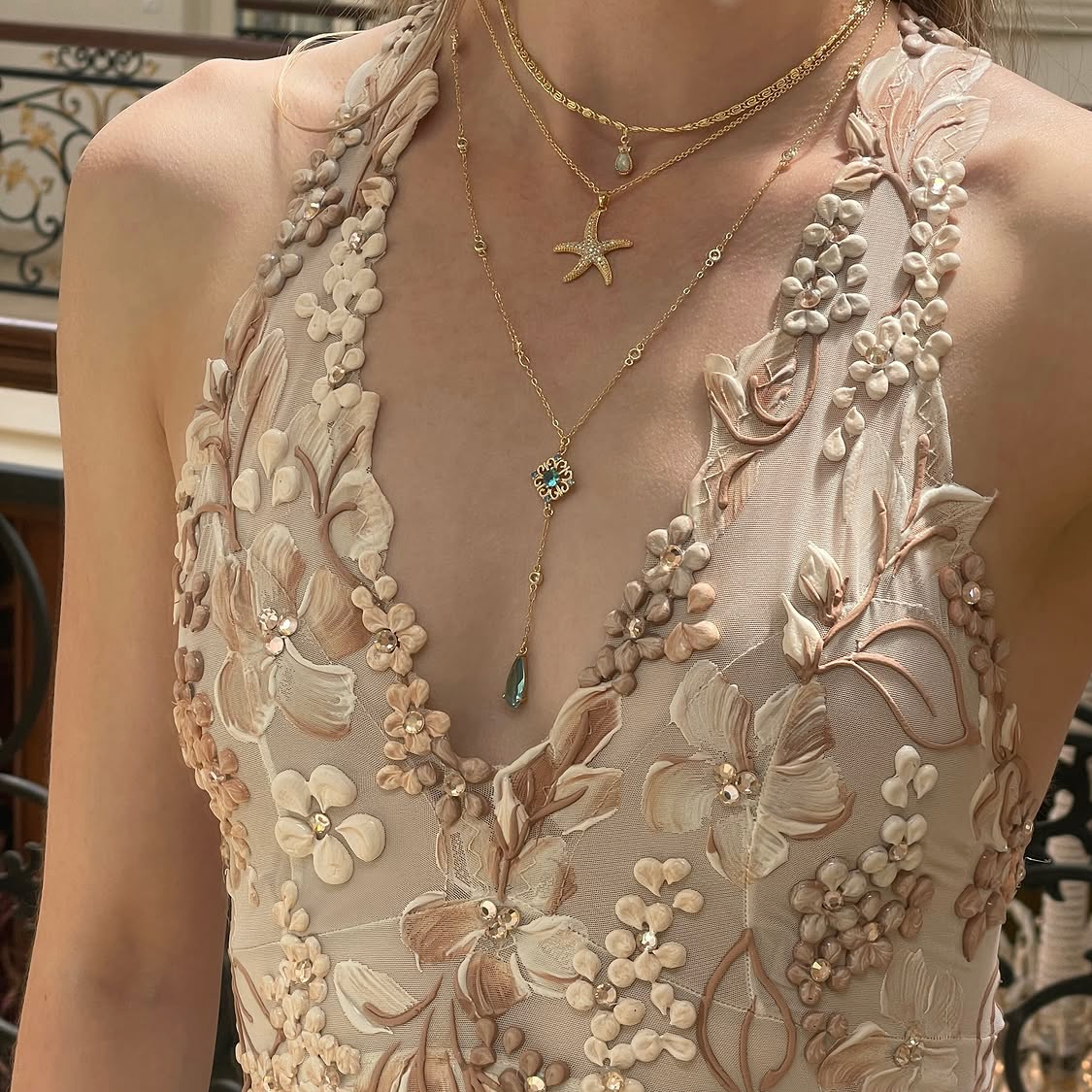 Gold Siren Starfish Necklace