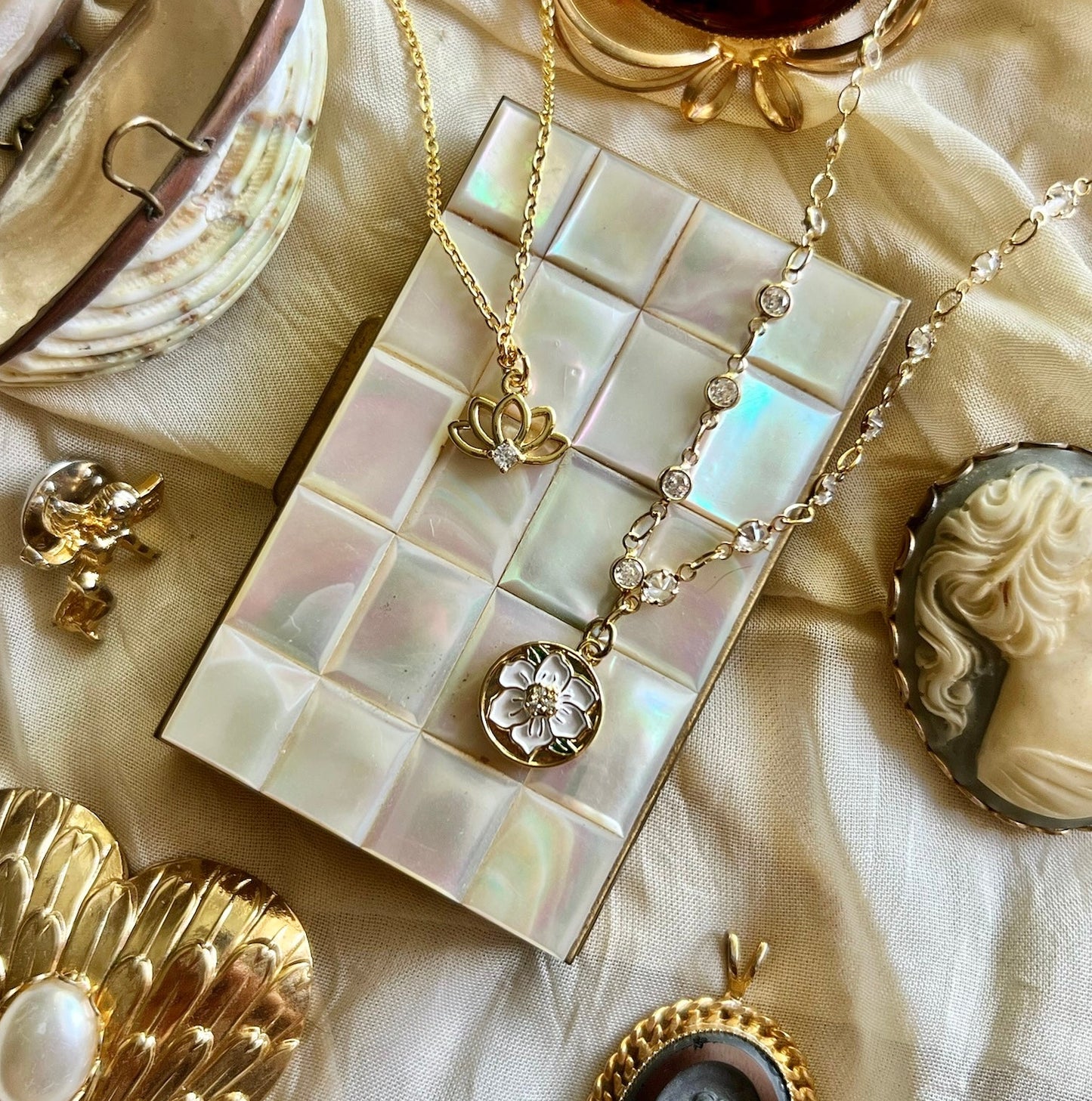 Diamond Lotus Eater Necklace