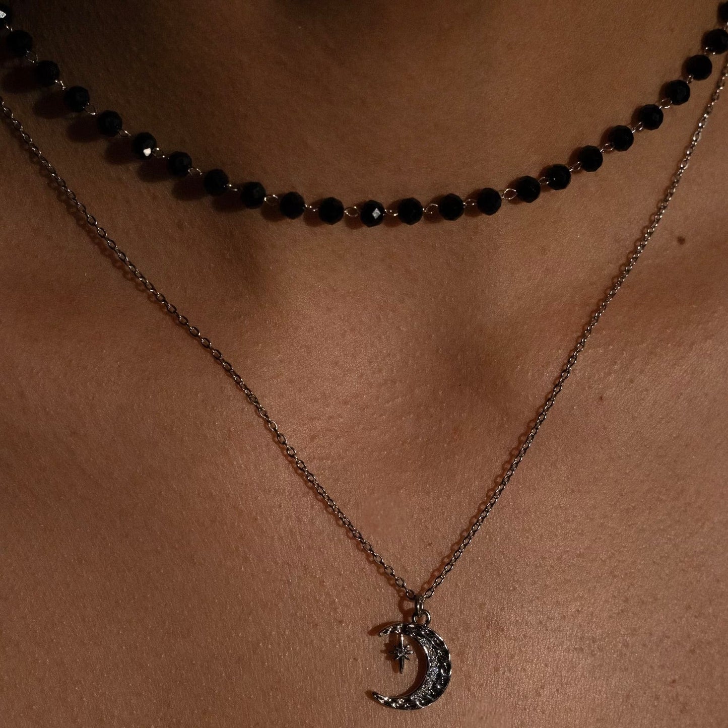 Sally Owens Silver Crescent Moon Necklace