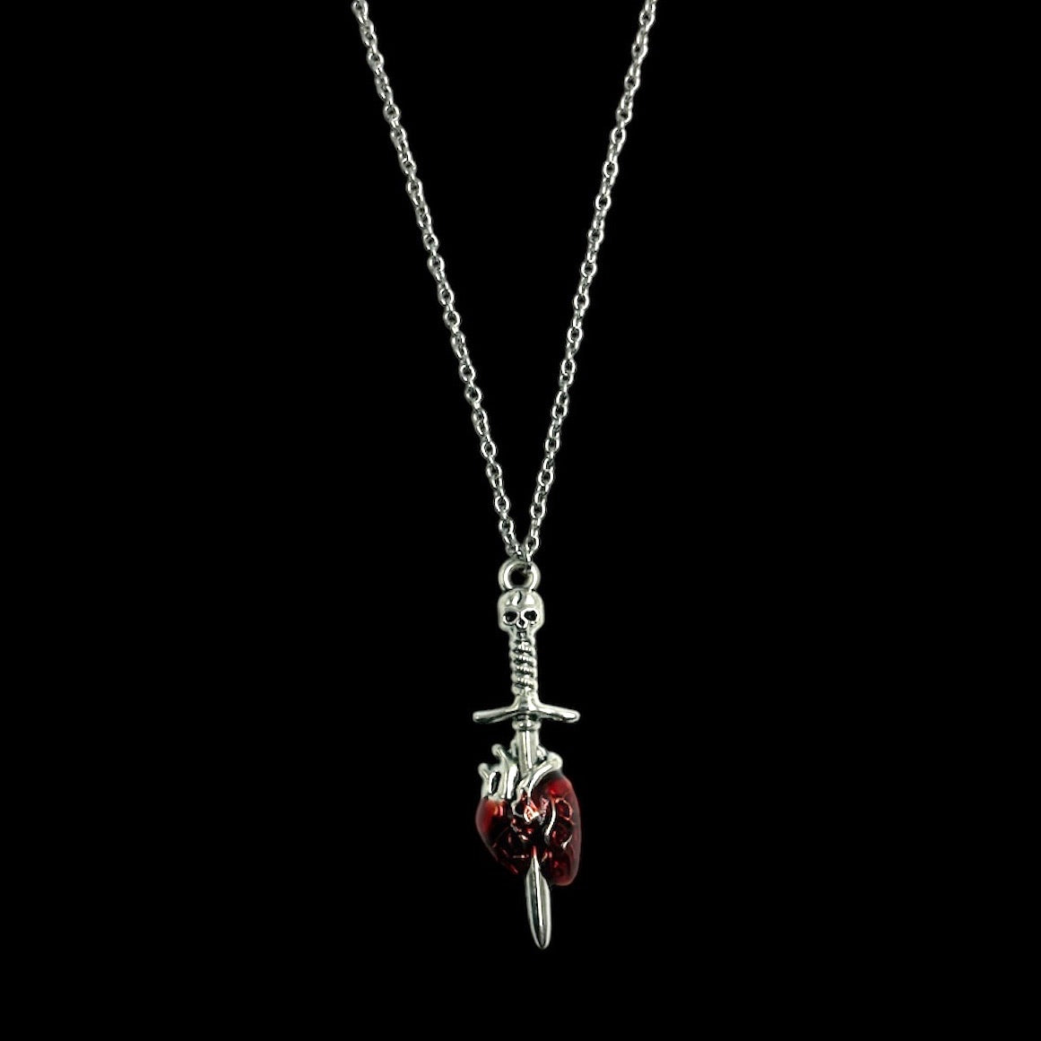 Pierced Anatomical Heart Necklace
