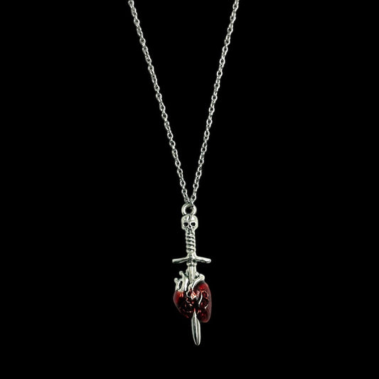 Pierced Anatomical Heart Necklace