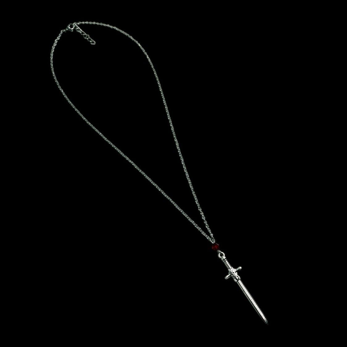 Blood Red Jewel Sword Necklace