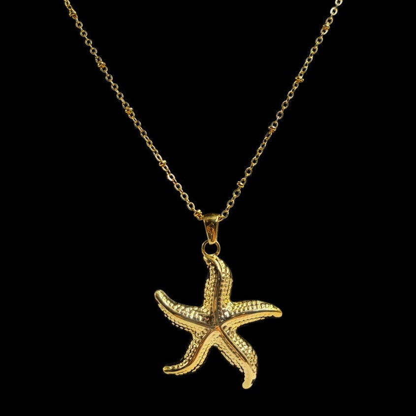 Gold Siren Starfish Necklace