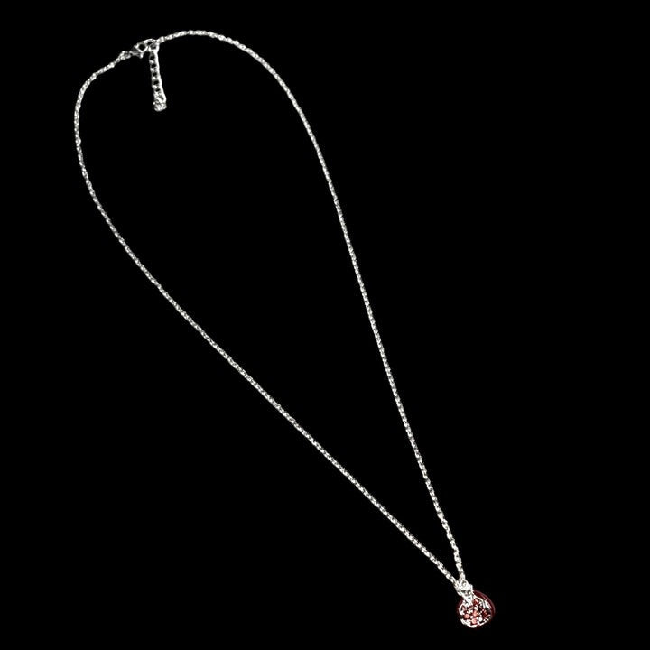Mini Silver Red Pomegranate Necklace