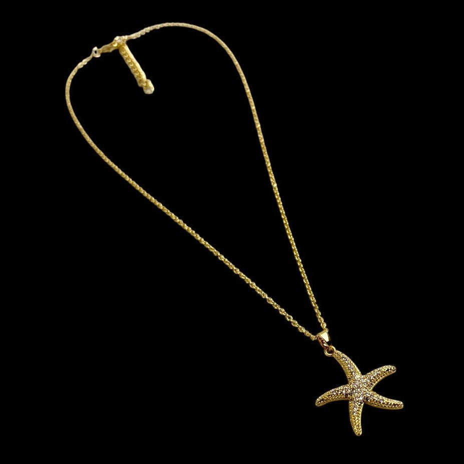 Gold Siren Starfish Necklace