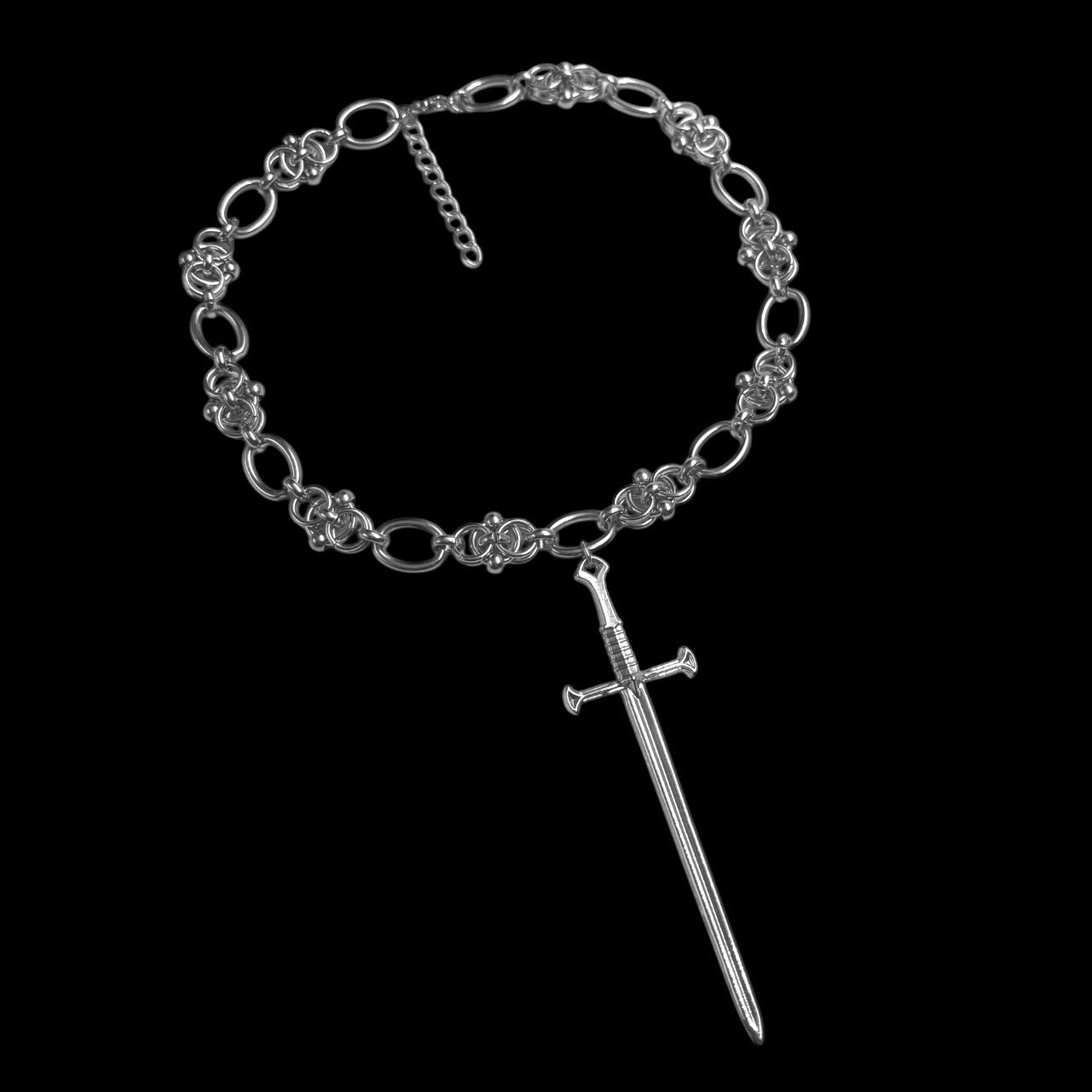 Large Sword Chunky Chainmail Choker