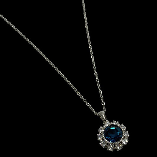 Silver Siren Sapphire Blue Necklace