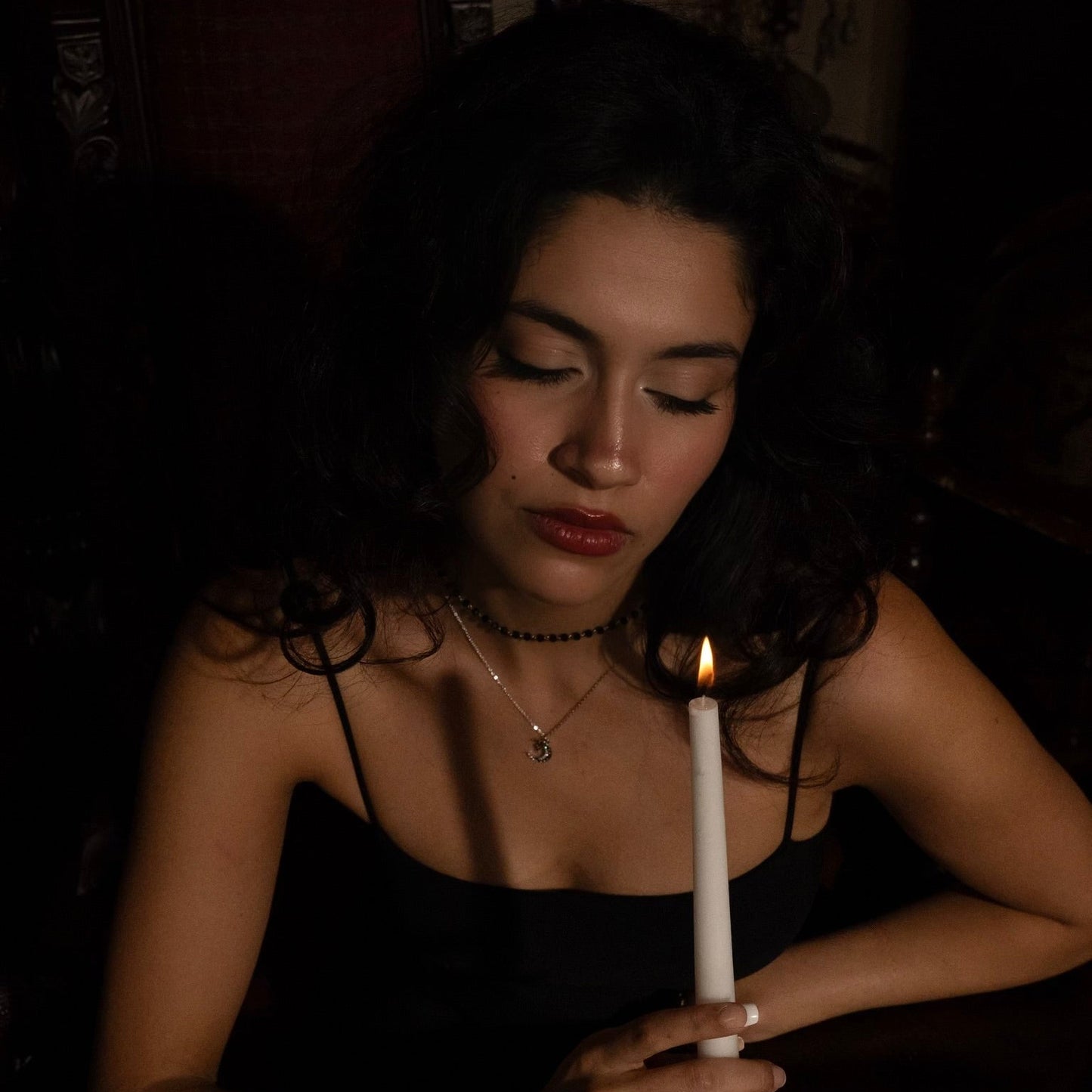 Sally Owens Silver Crescent Moon Necklace