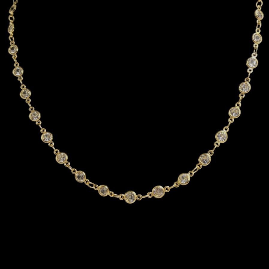 Gold Circular Diamond Choker