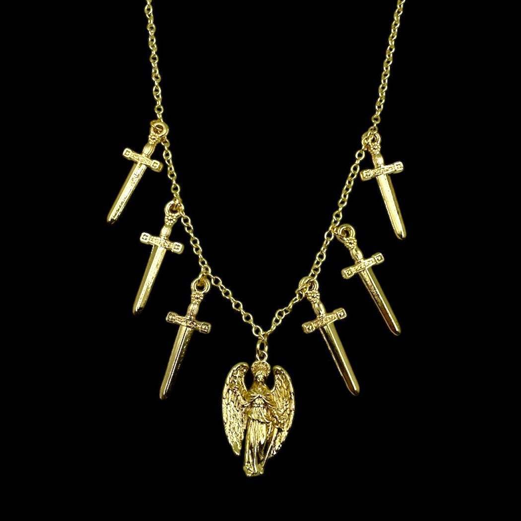 Arch Angel Sword Charm Necklace