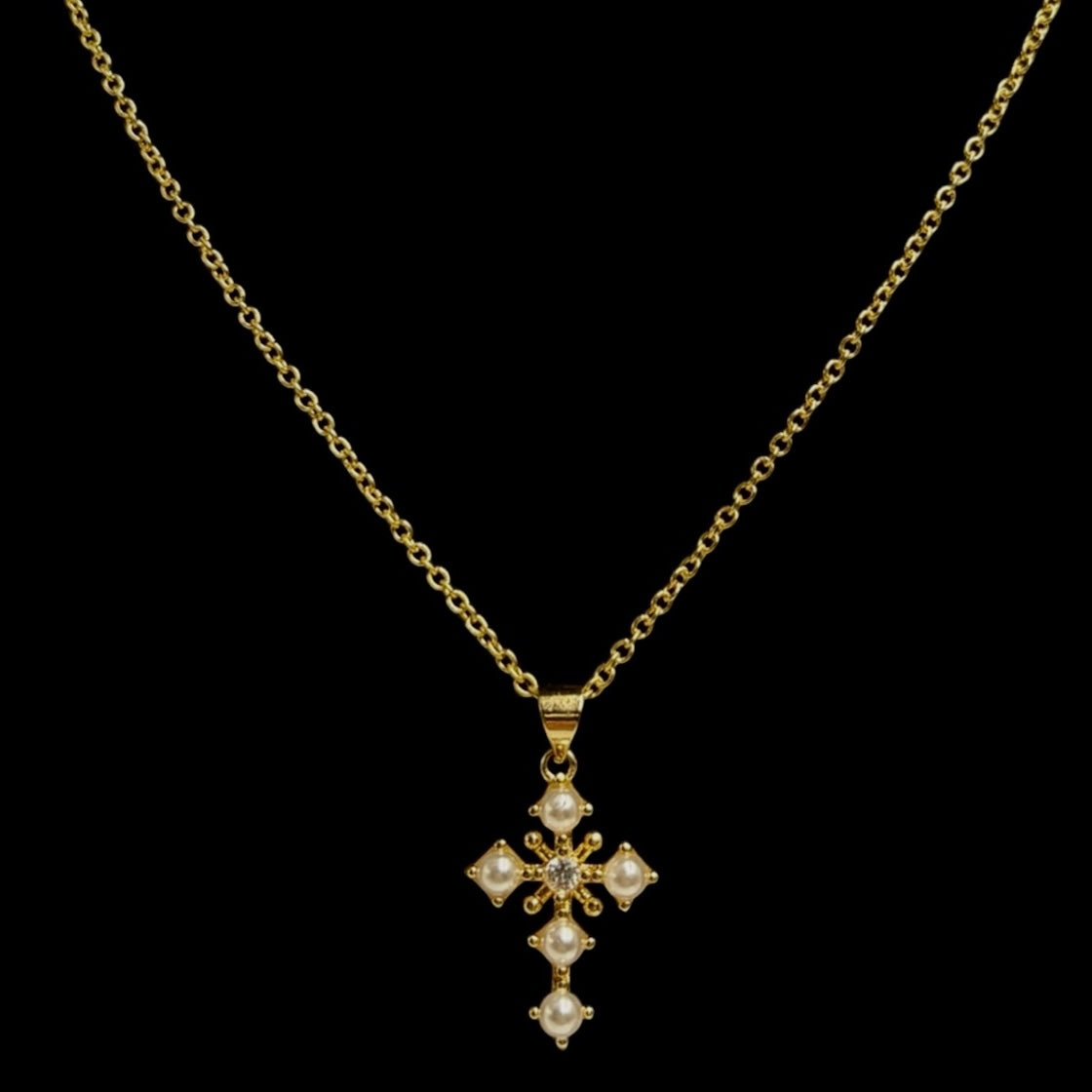Pearl Cross Necklace