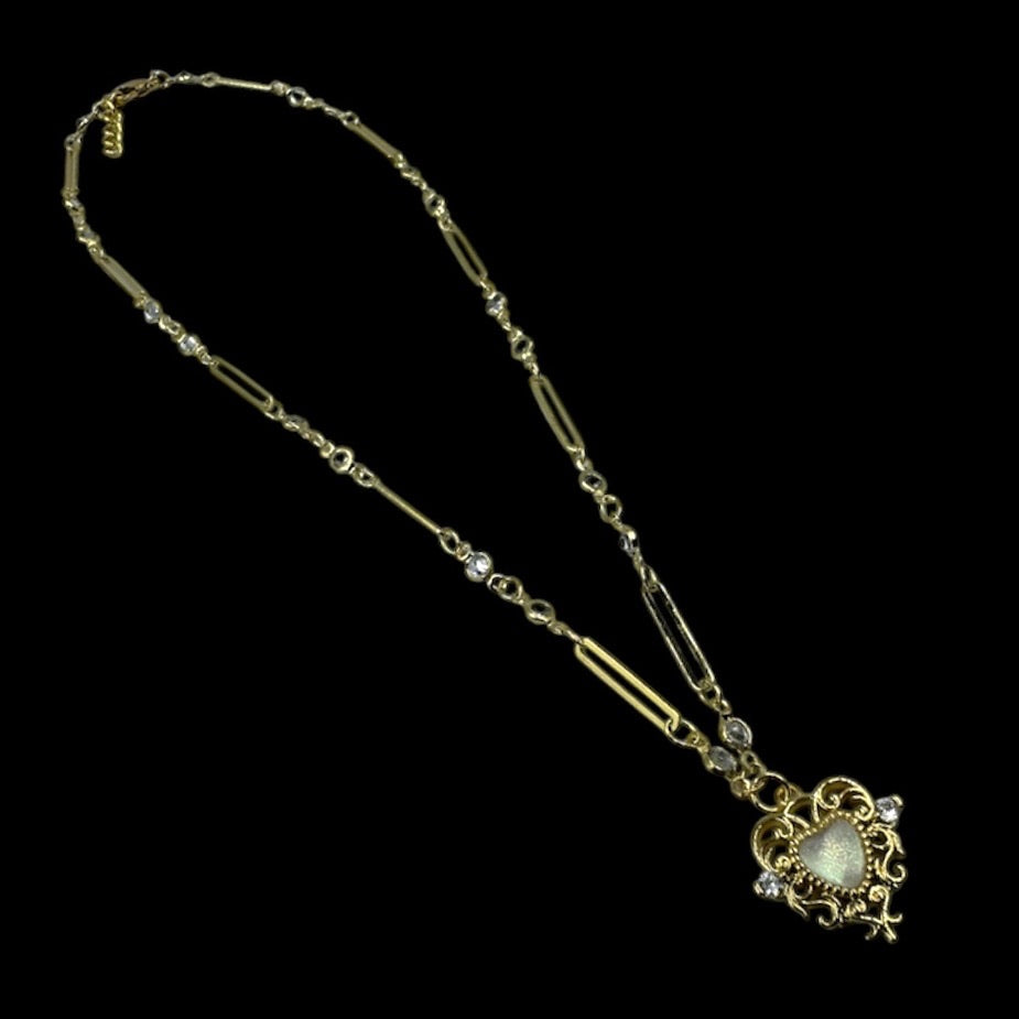 Nymphs Enchanted Heart Crystal Necklace