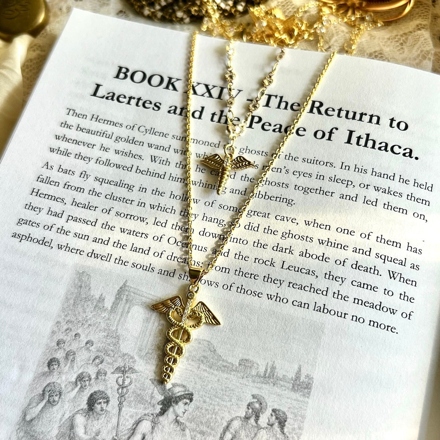 Hermes Caduceus Necklace