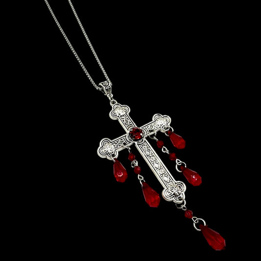 Dripping Blood Cross Necklace