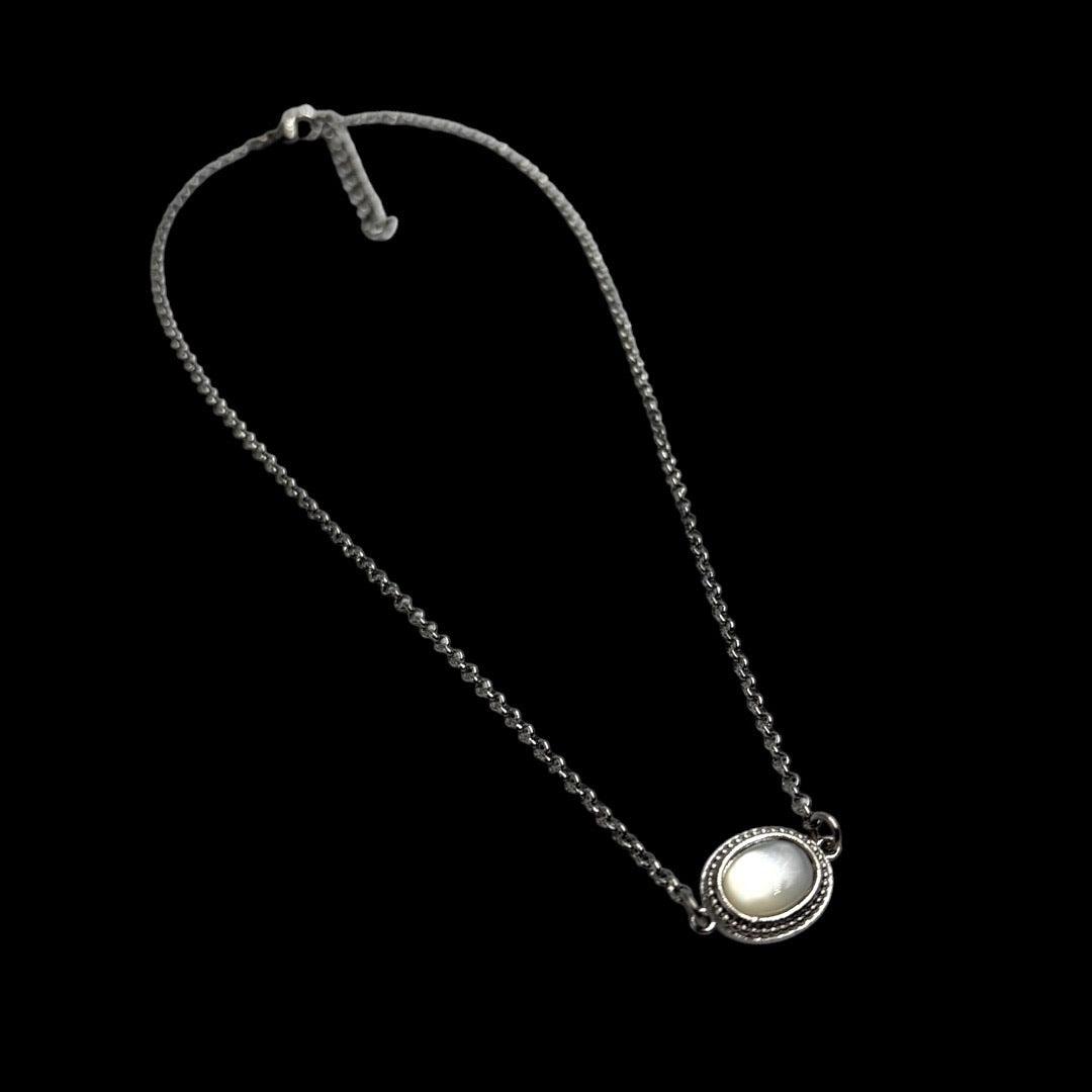 Silver Moonstone Choker