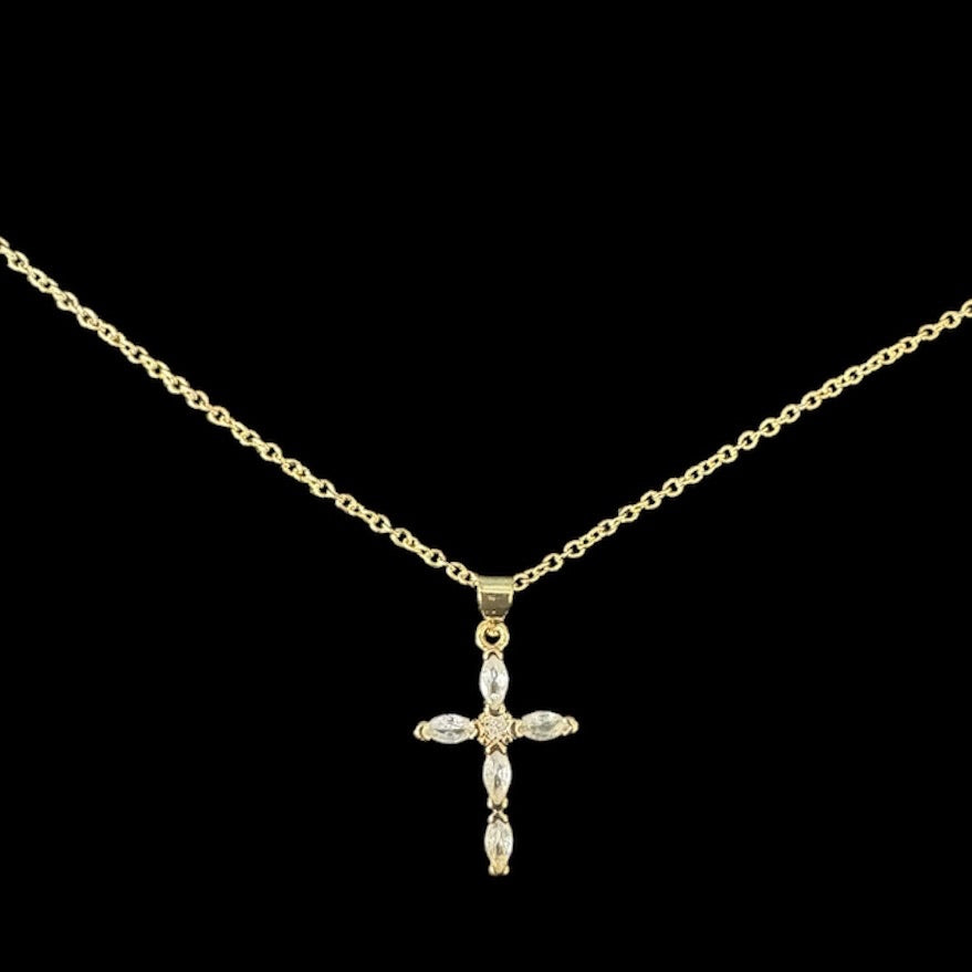 Marquise Diamond Cross Necklace