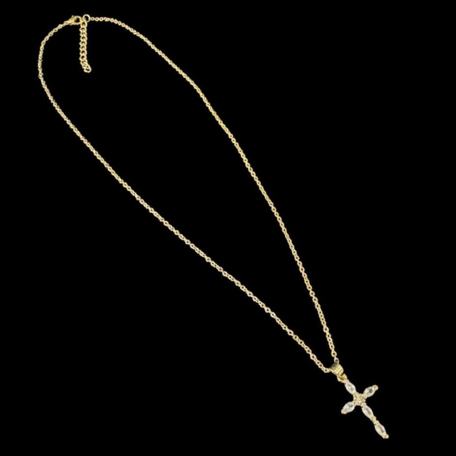 Marquise Diamond Cross Necklace