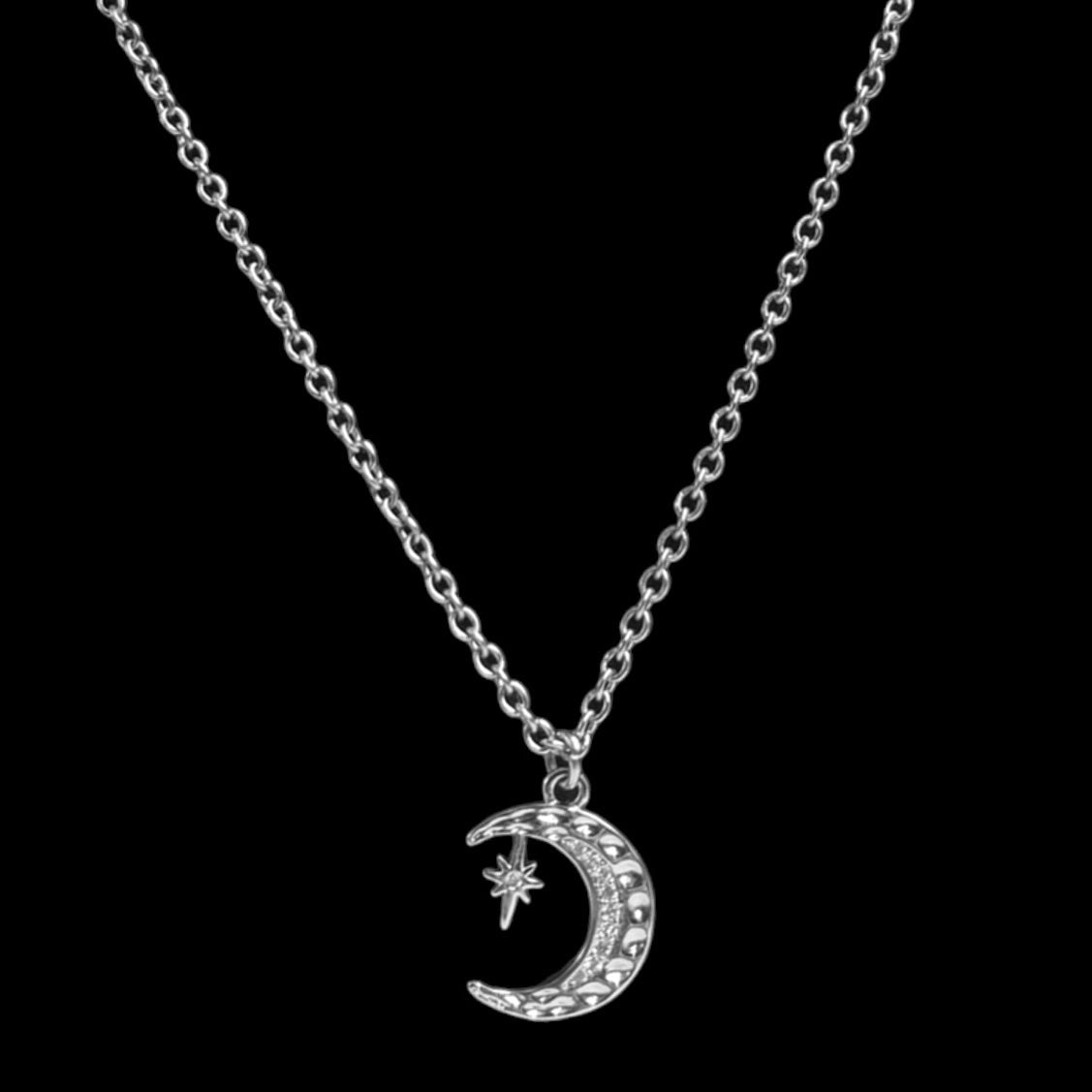 Sally Owens Silver Crescent Moon Necklace