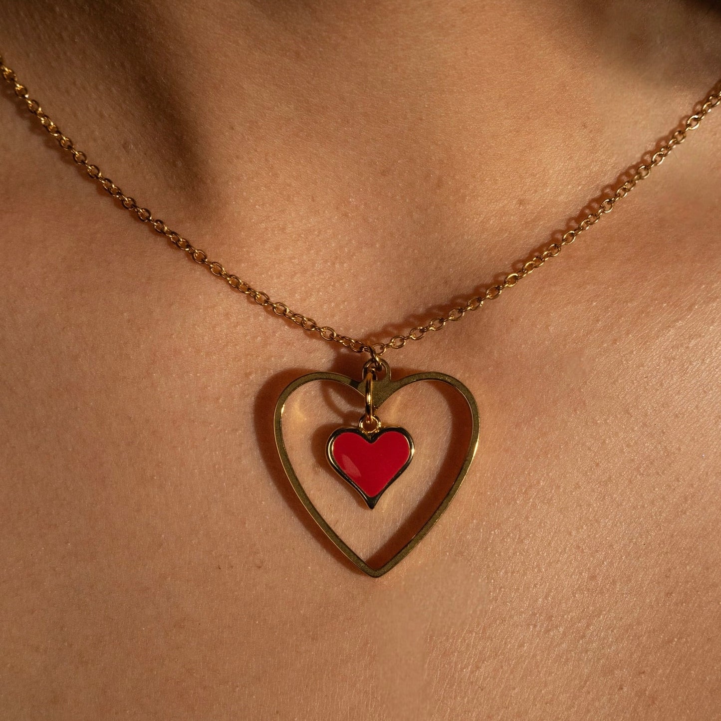Elaine Double Heart Necklace