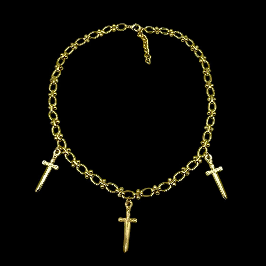 Knights Sword Chain Link Choker