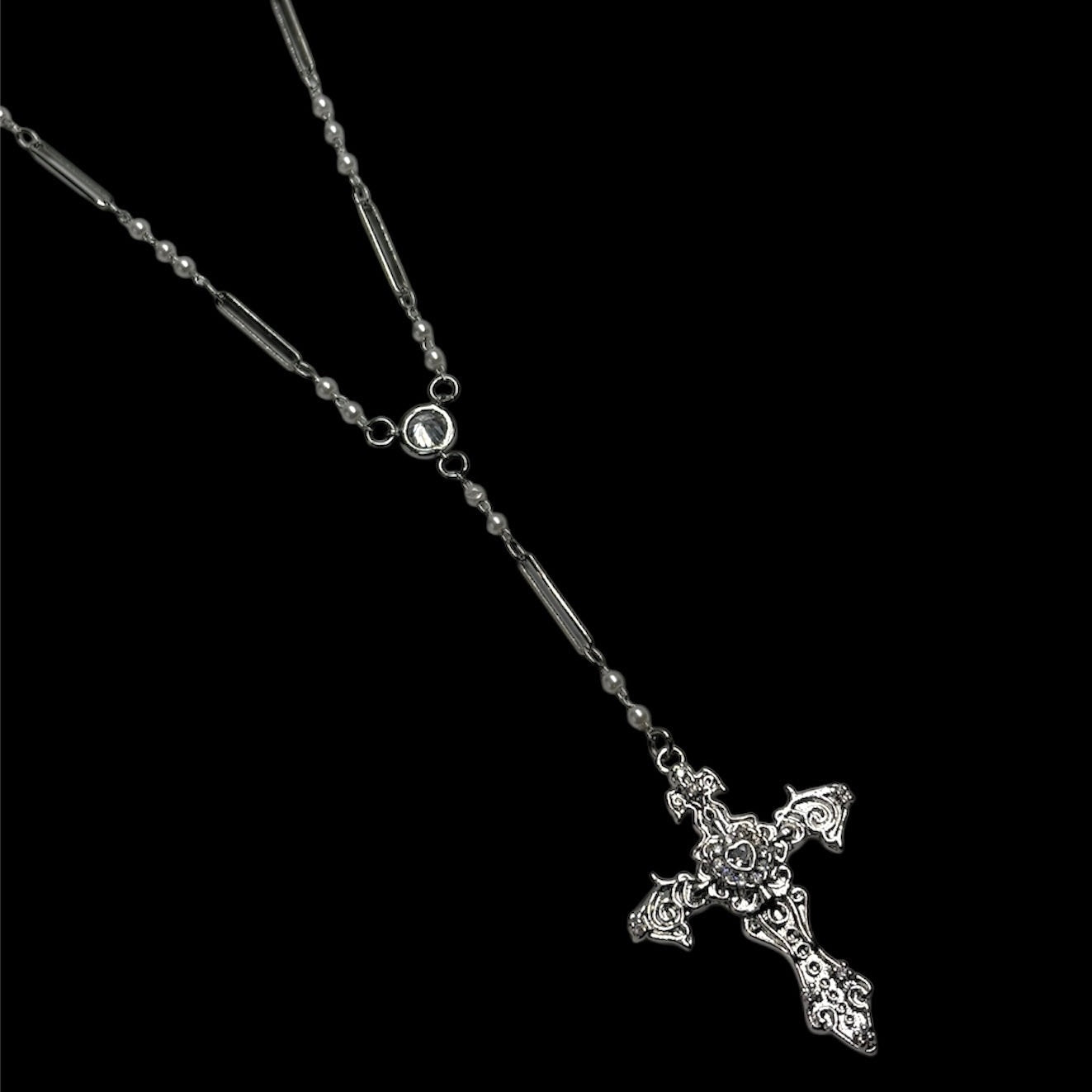 Silver Fleur De Lis Rosary