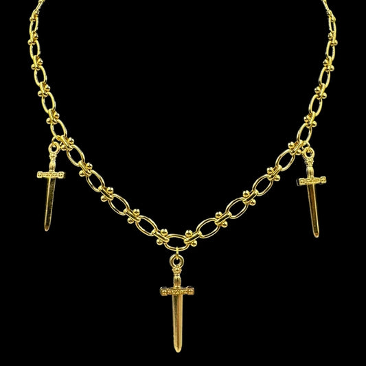Knights Sword Chain Link Choker