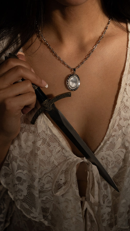 Elaine Silver Locket Necklace