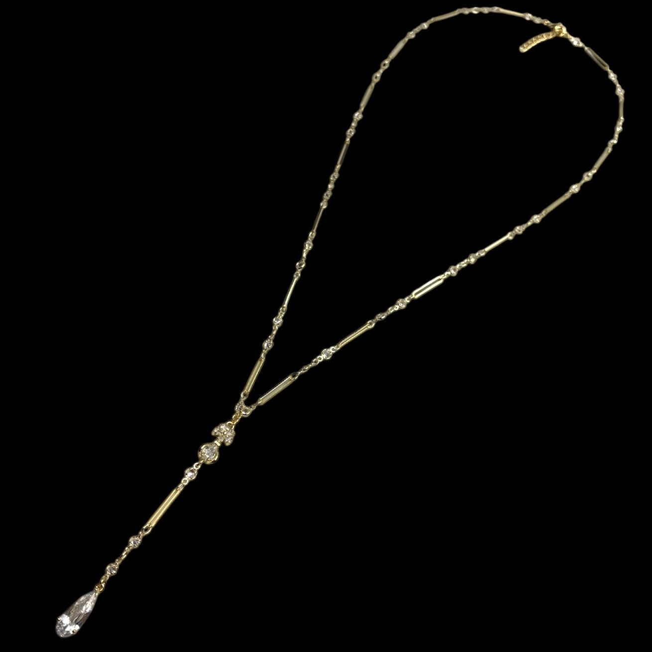 Floral Diamond Link Droplet Rosary