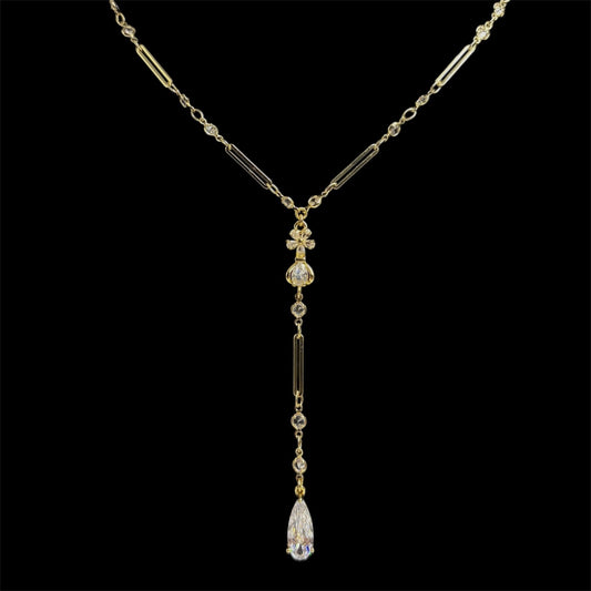 Floral Diamond Link Droplet Rosary
