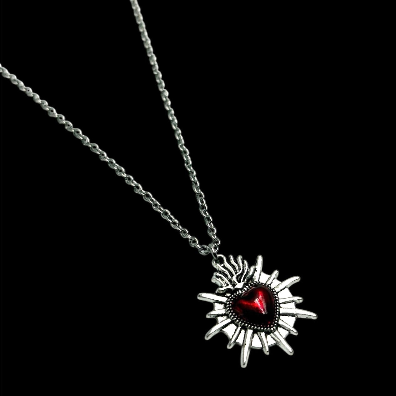 Spiked Sacred Heart Necklace