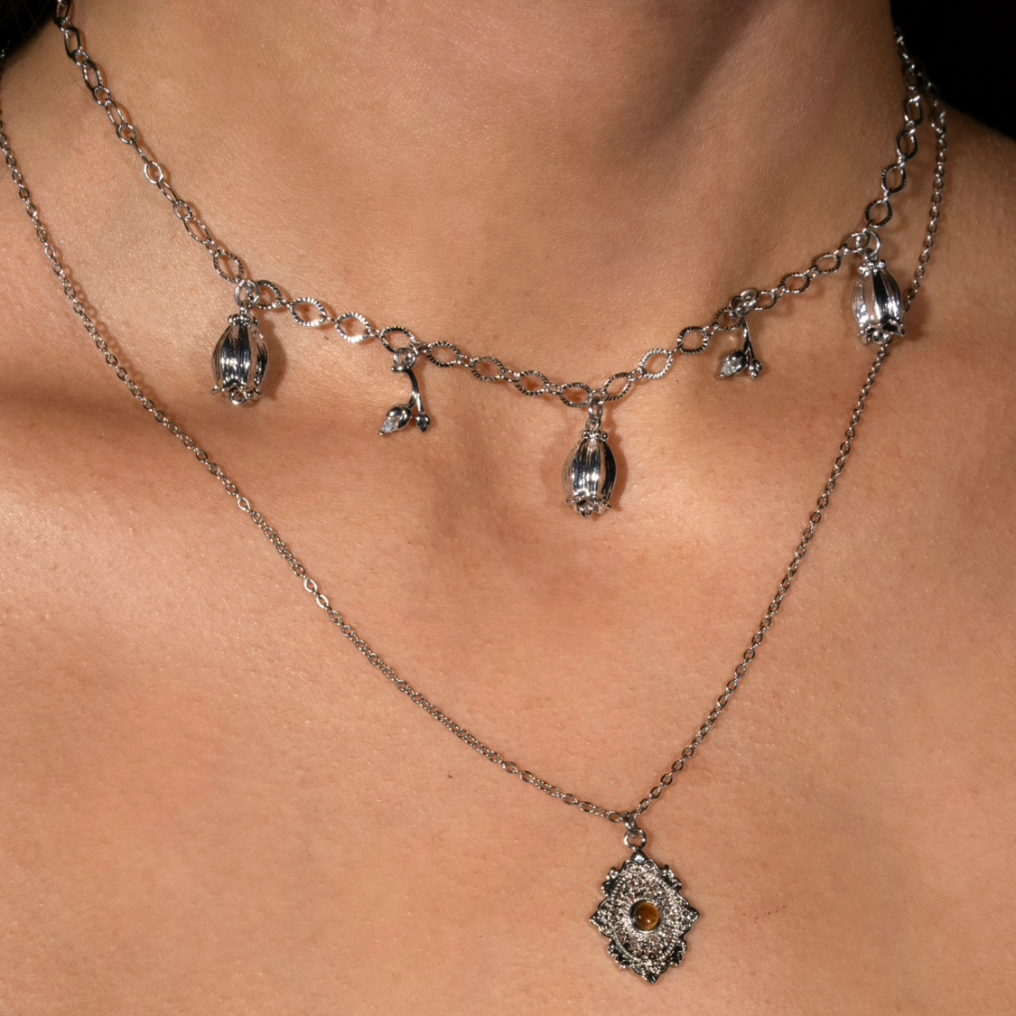 Gold Belladonna Charm Necklace