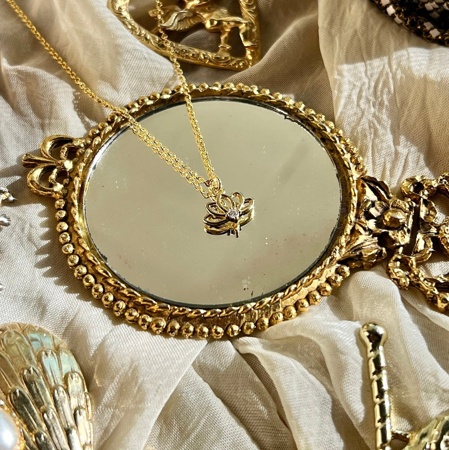Diamond Lotus Eater Necklace