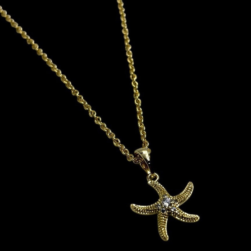 Gold Siren Small Starfish Necklace