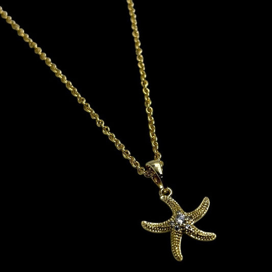 Gold Siren Small Starfish Necklace