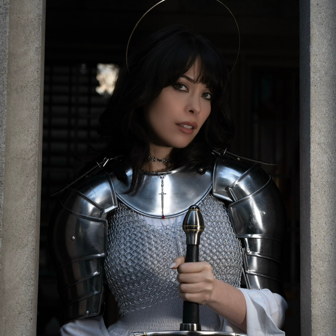 Joan of Arc Dripping Blood Sword Necklace