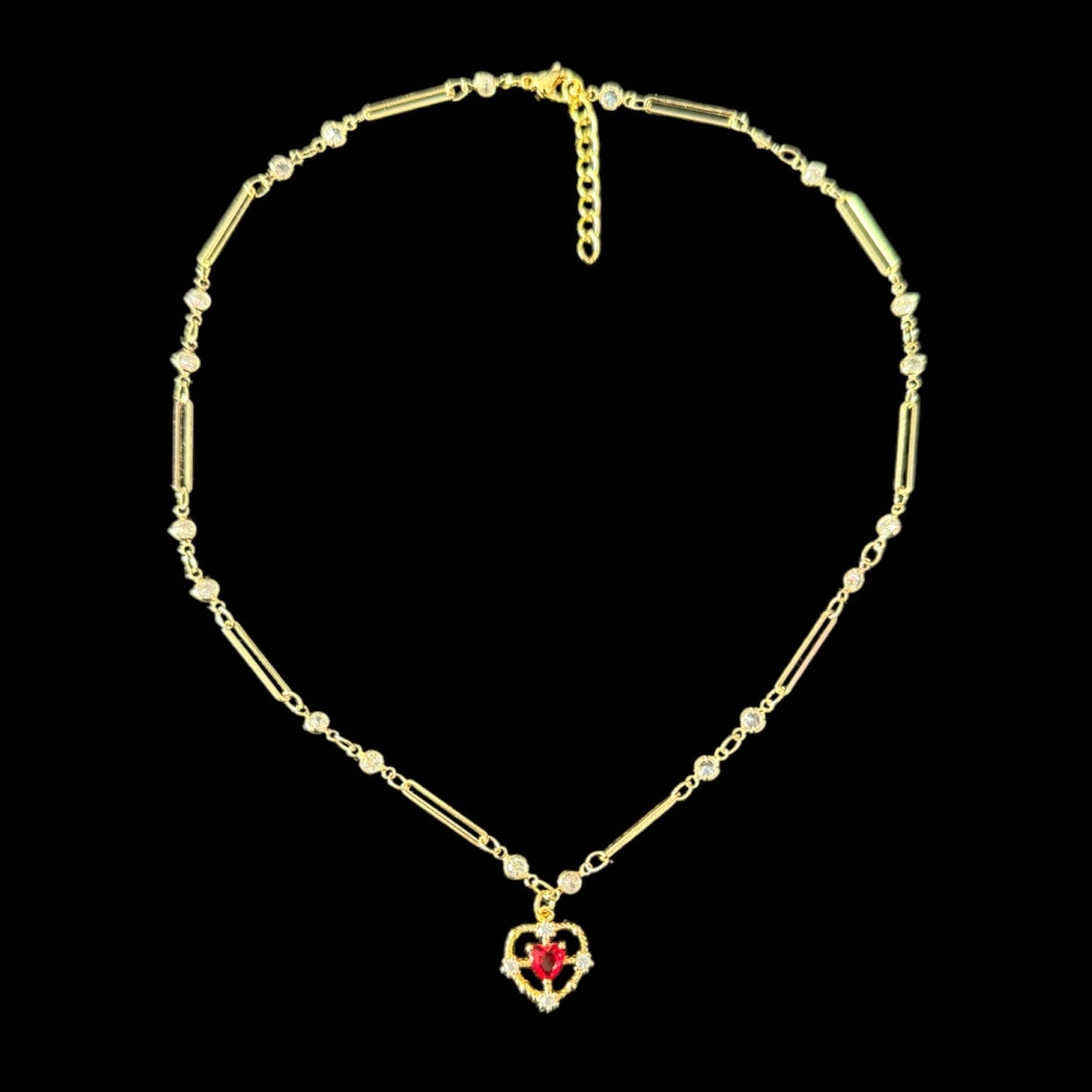 Princess Heart Crystal Chain Necklace