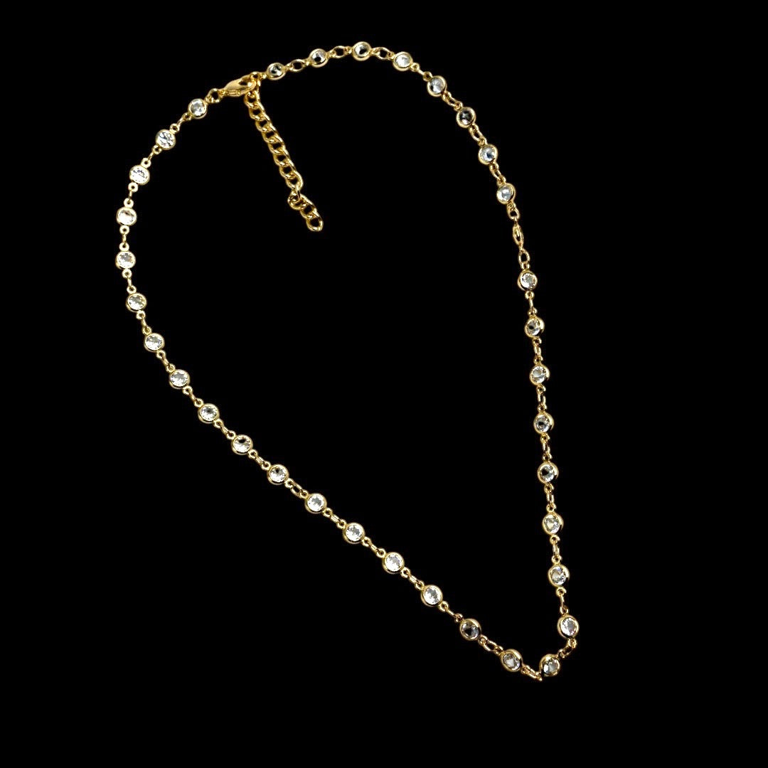 Gold Circular Diamond Choker