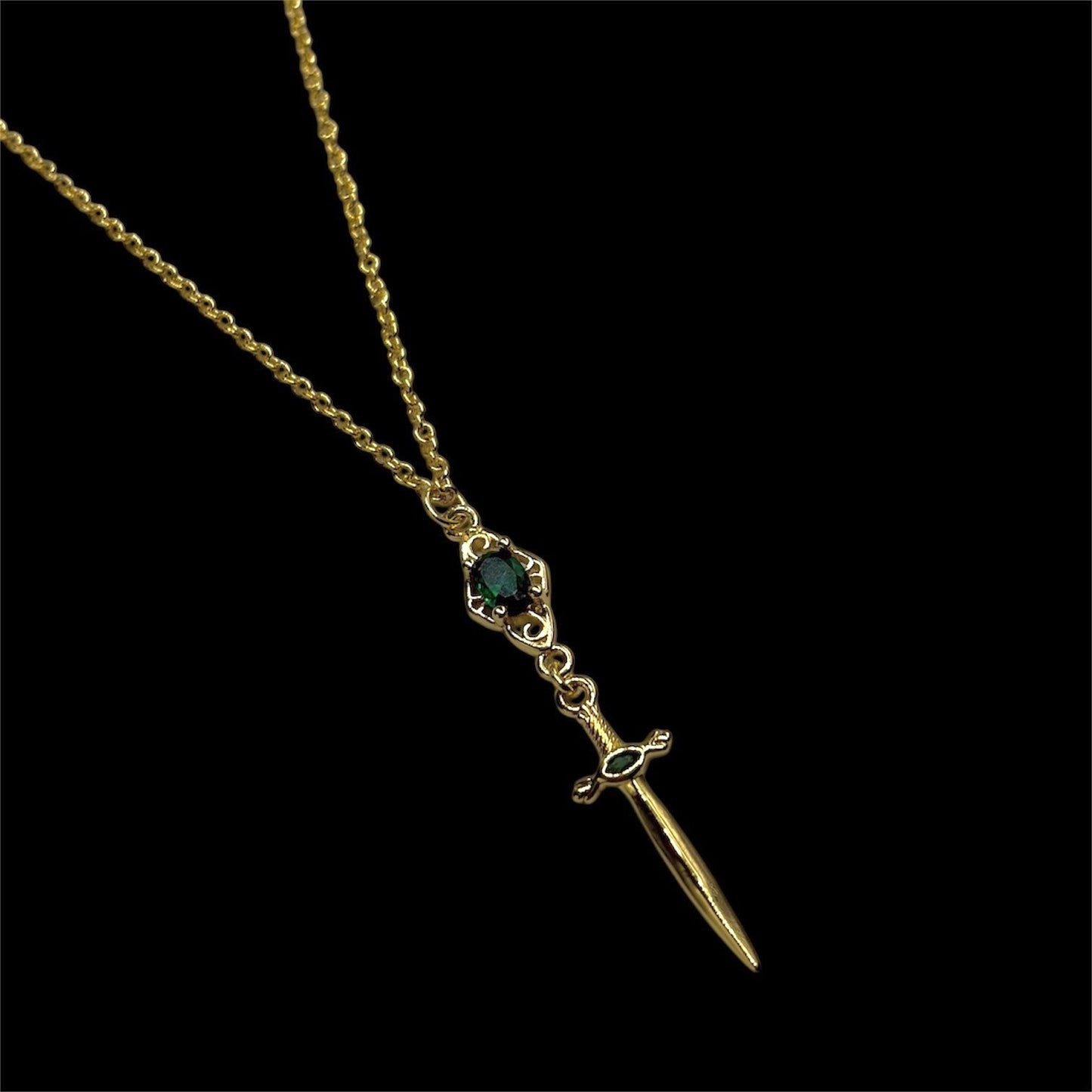 Emerald Dagger Necklace