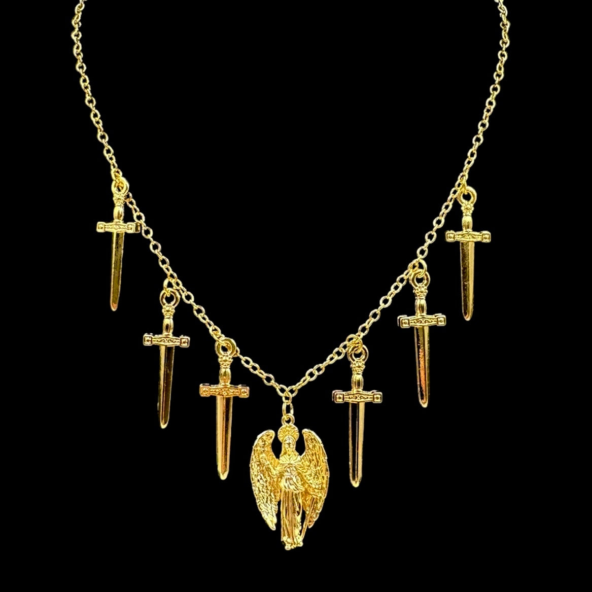 Arch Angel Sword Charm Necklace