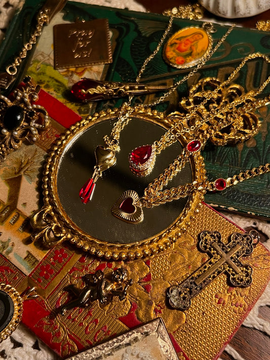 Red droplet necklace