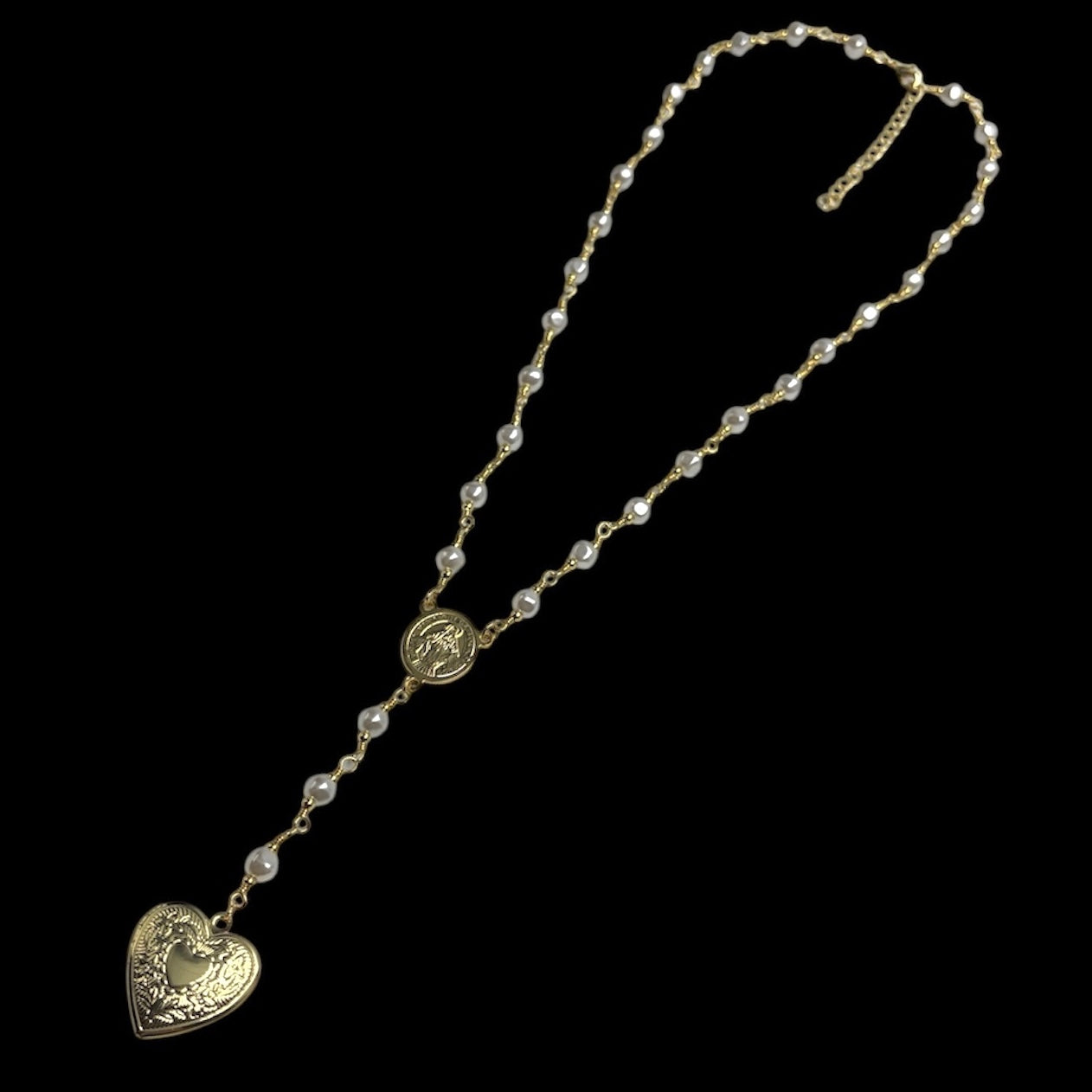 Pearl Locket Rosary