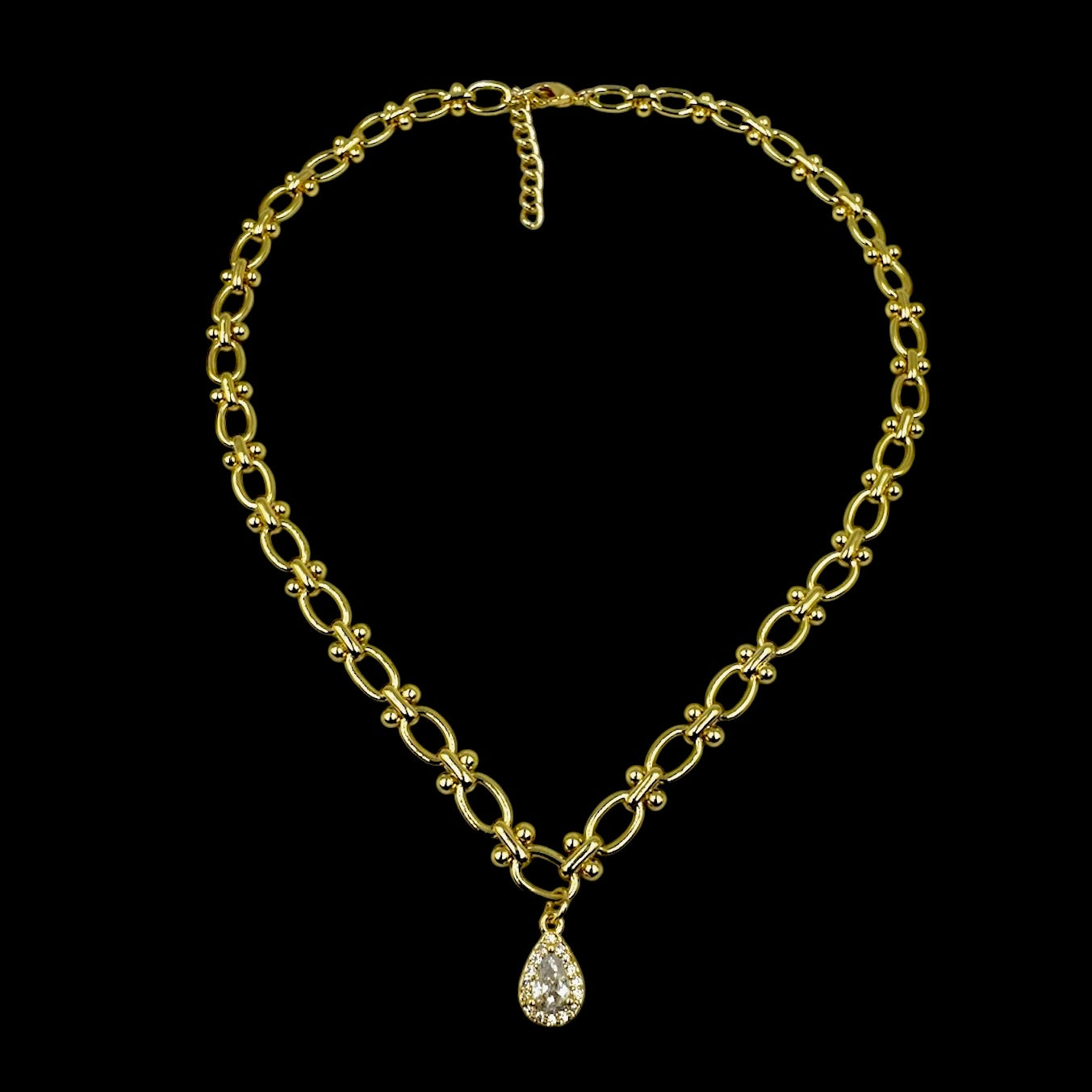 Gold Diamond Droplet Choker