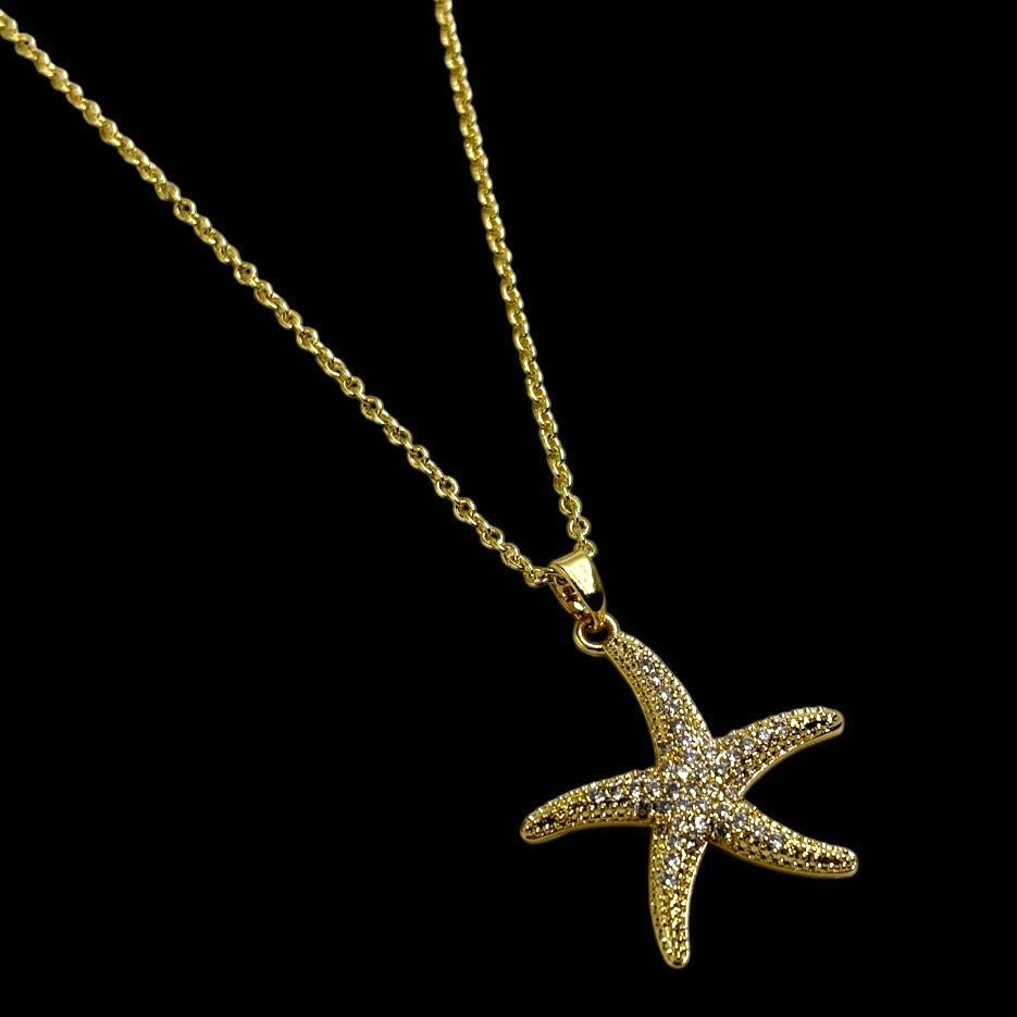 Gold Siren Starfish Necklace